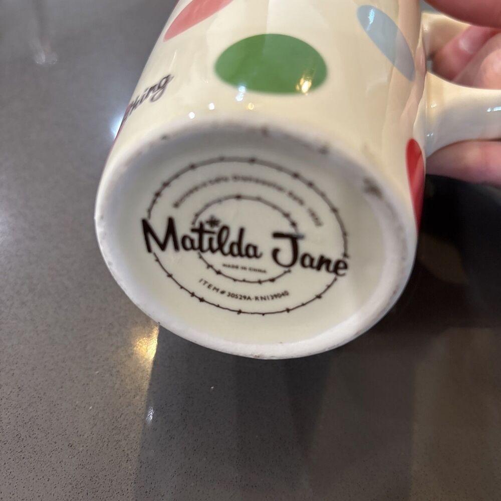 Polka Dot Ceramic Coffee Latte Mug Matilda Jane Clothing 16 oz (No Lid) - Picture 7 of 10